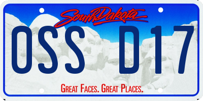 SD license plate 0SSD17