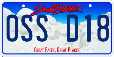 SD license plate 0SSD18