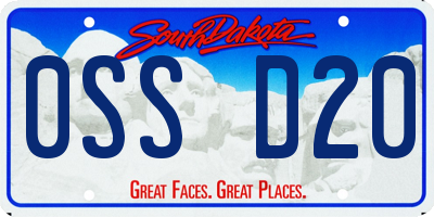 SD license plate 0SSD20