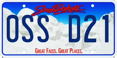 SD license plate 0SSD21
