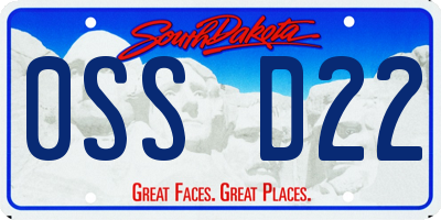 SD license plate 0SSD22