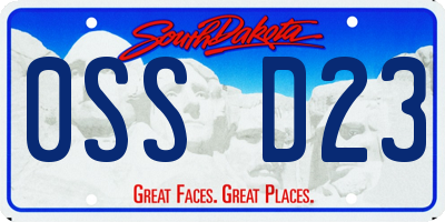 SD license plate 0SSD23