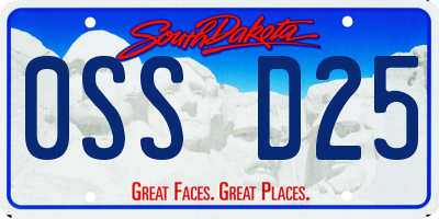 SD license plate 0SSD25
