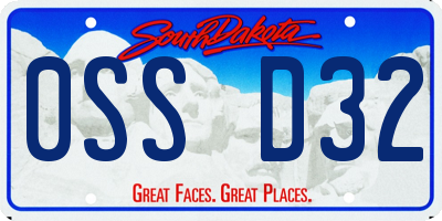 SD license plate 0SSD32
