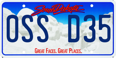 SD license plate 0SSD35