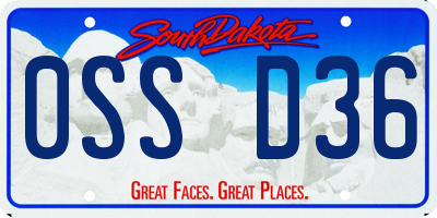 SD license plate 0SSD36
