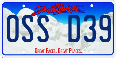 SD license plate 0SSD39