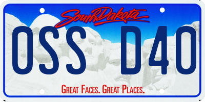 SD license plate 0SSD40