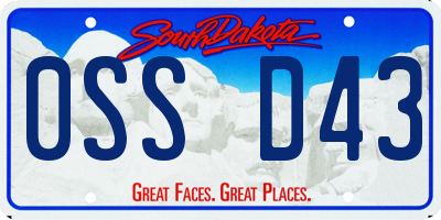 SD license plate 0SSD43