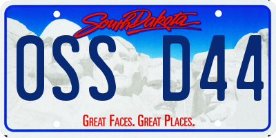 SD license plate 0SSD44