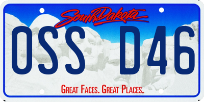 SD license plate 0SSD46