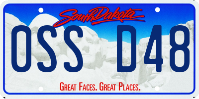 SD license plate 0SSD48