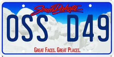 SD license plate 0SSD49
