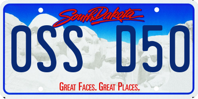 SD license plate 0SSD50