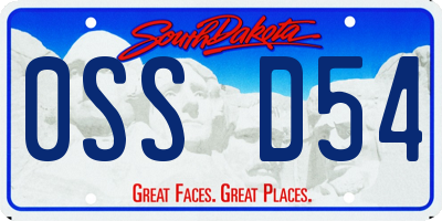 SD license plate 0SSD54