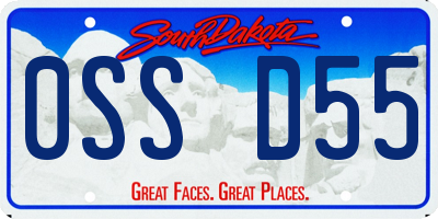 SD license plate 0SSD55
