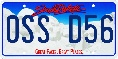 SD license plate 0SSD56
