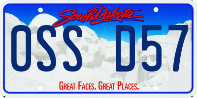 SD license plate 0SSD57