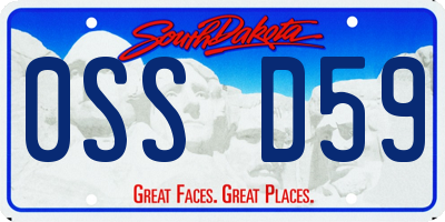 SD license plate 0SSD59