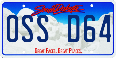 SD license plate 0SSD64