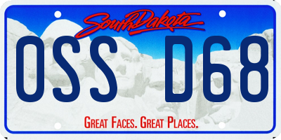 SD license plate 0SSD68