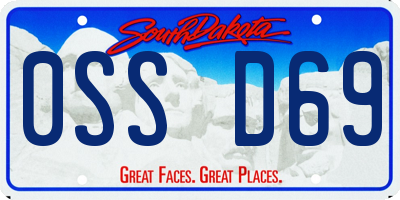SD license plate 0SSD69