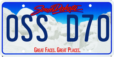 SD license plate 0SSD70