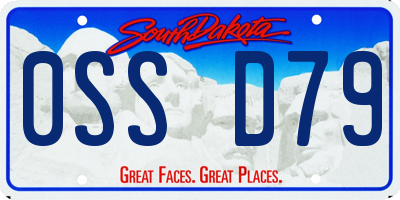 SD license plate 0SSD79