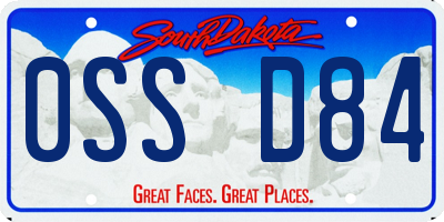 SD license plate 0SSD84