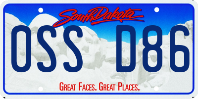 SD license plate 0SSD86