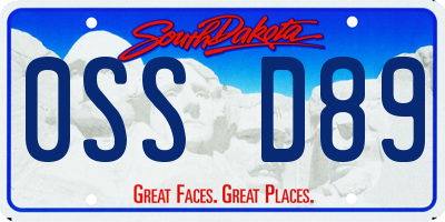 SD license plate 0SSD89