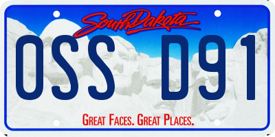 SD license plate 0SSD91