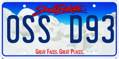 SD license plate 0SSD93