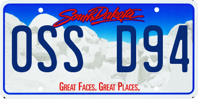 SD license plate 0SSD94
