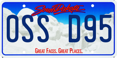 SD license plate 0SSD95