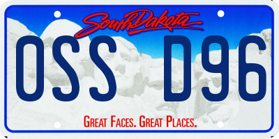 SD license plate 0SSD96