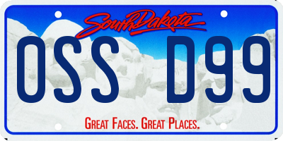 SD license plate 0SSD99