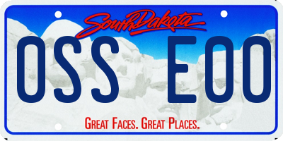 SD license plate 0SSE00