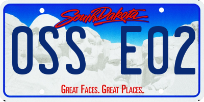 SD license plate 0SSE02