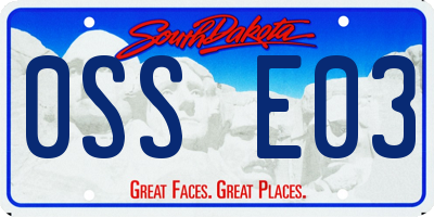SD license plate 0SSE03