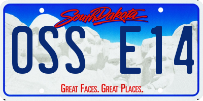 SD license plate 0SSE14