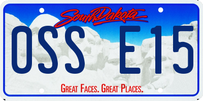 SD license plate 0SSE15
