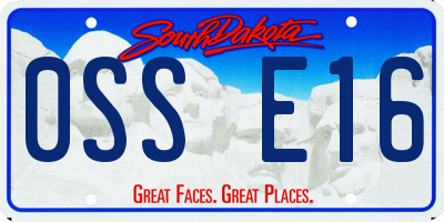SD license plate 0SSE16