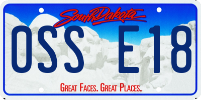 SD license plate 0SSE18