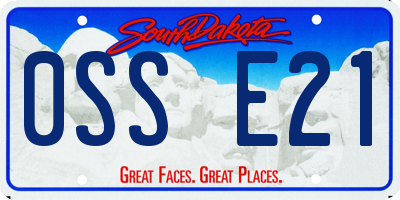 SD license plate 0SSE21