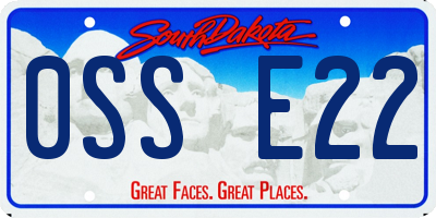 SD license plate 0SSE22