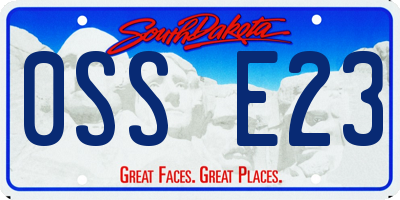 SD license plate 0SSE23