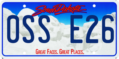 SD license plate 0SSE26