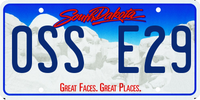 SD license plate 0SSE29