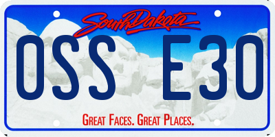 SD license plate 0SSE30